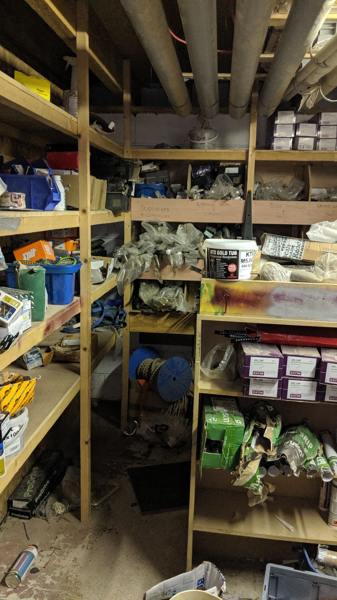 Complete contents of the stockroom including door closers, hinges, handles, fixings, drawer runners, - Image 25 of 29