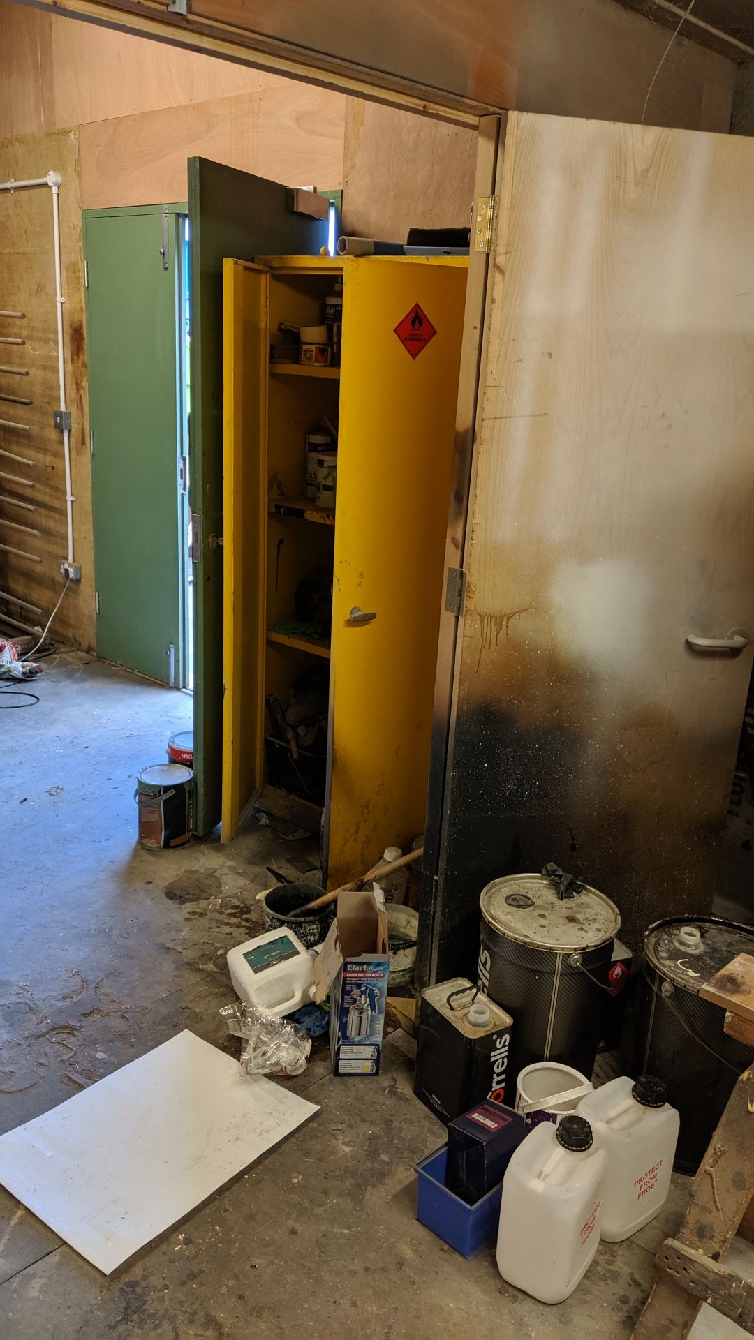 Contents of a paint drying room including approx. 14 drying racks, wooden trestles, 2 off metal - Image 13 of 17