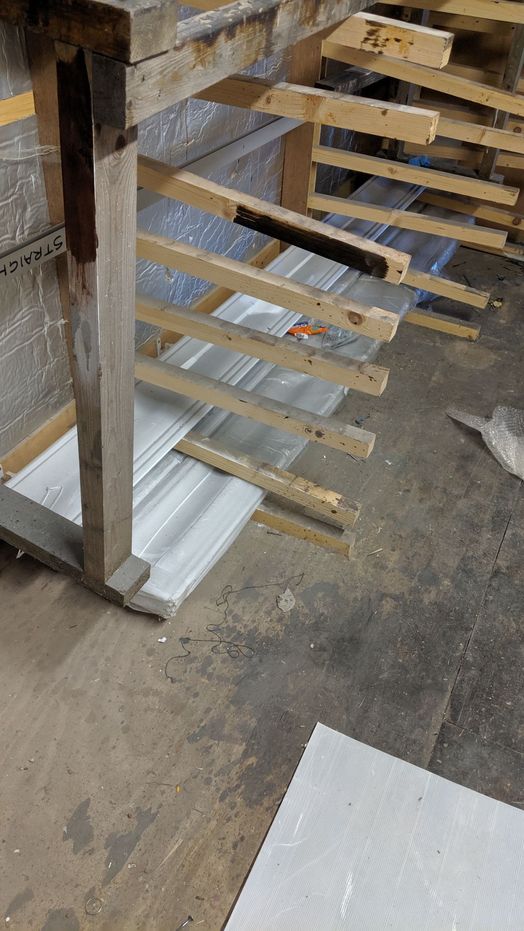 Contents of a paint drying room including approx. 14 drying racks, wooden trestles, 2 off metal - Image 10 of 17