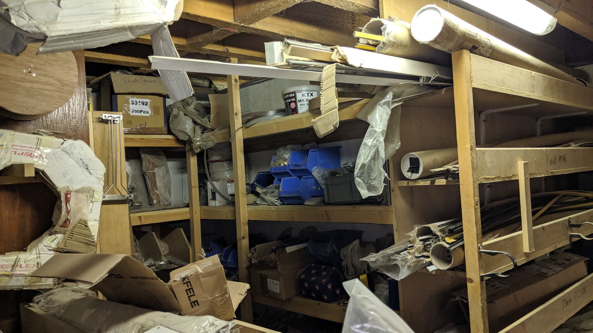 Complete contents of the stockroom including door closers, hinges, handles, fixings, drawer runners, - Image 11 of 29