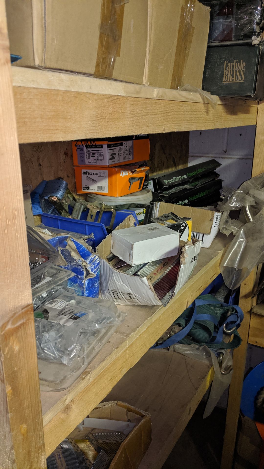 Complete contents of the stockroom including door closers, hinges, handles, fixings, drawer runners, - Image 27 of 29