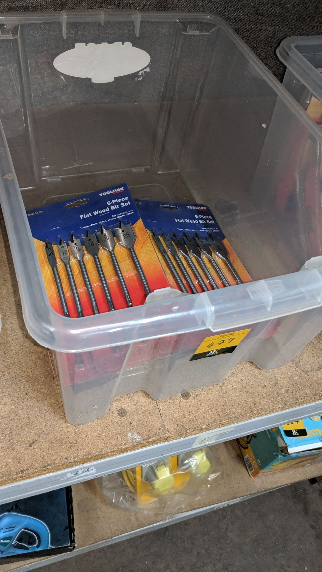 10 off Toolpak 6-piece flat wood bit sets This is one of a number of lots from Rochdale Re-Tool
