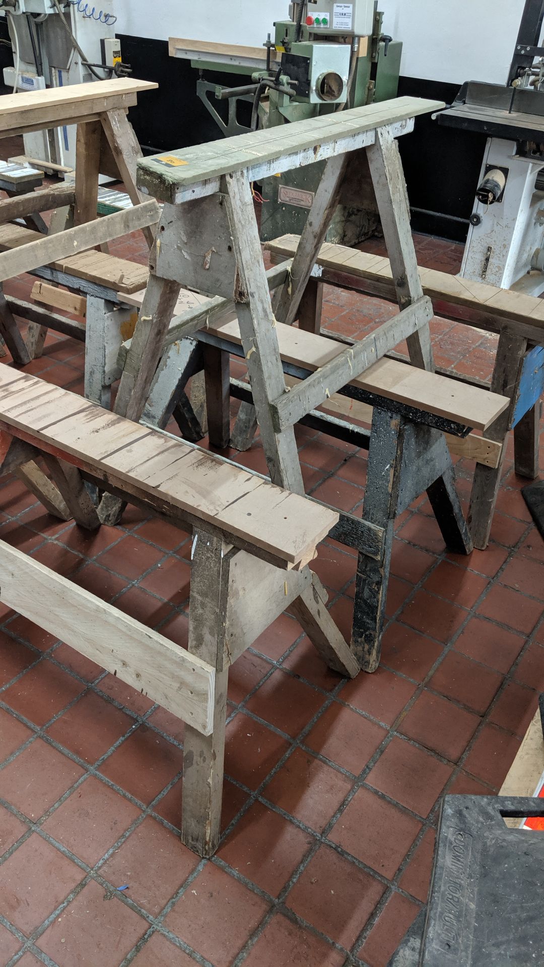 4 off wooden trestles each circa 1000 - 1100mm x 660mm IMPORTANT: Please remember goods successfully - Image 3 of 3