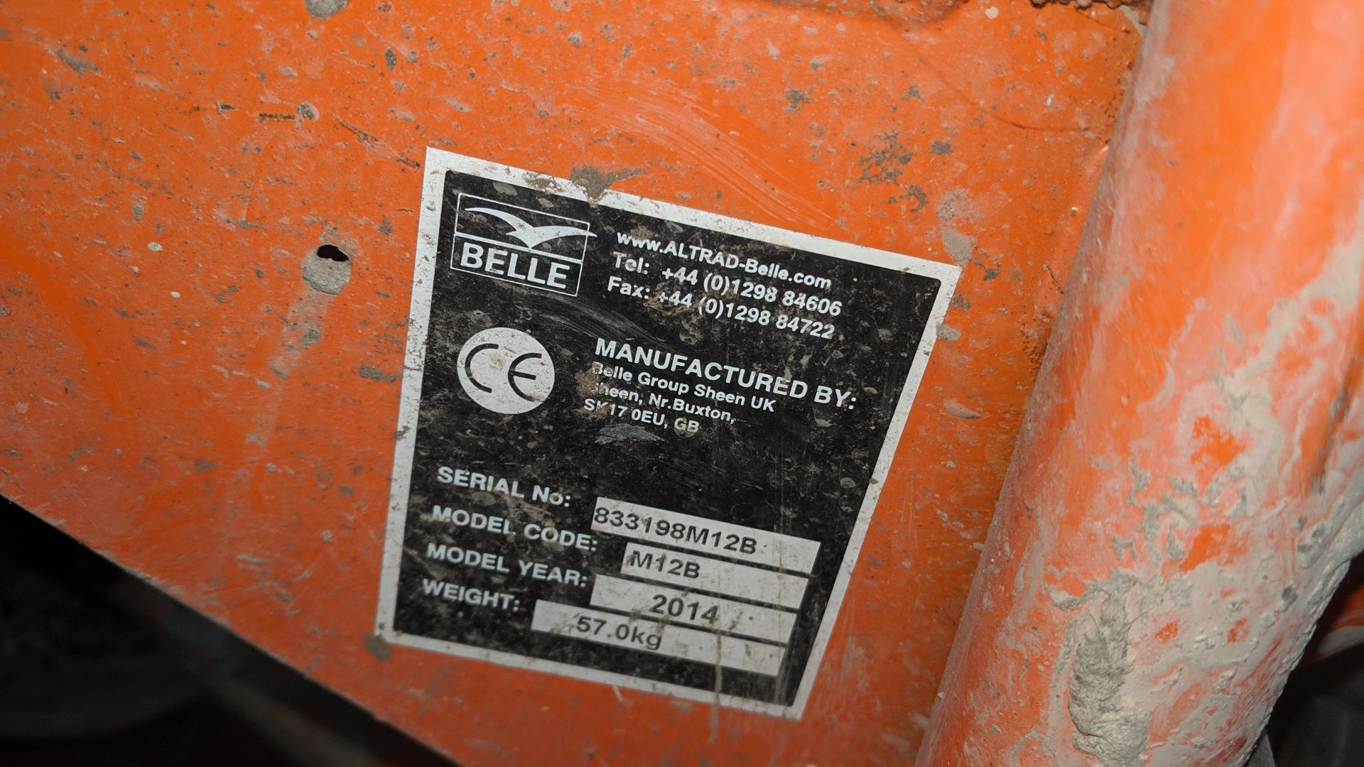 Belle mini mix 150 110V cement mixer, including separate static stand IMPORTANT: Please remember - Image 5 of 5