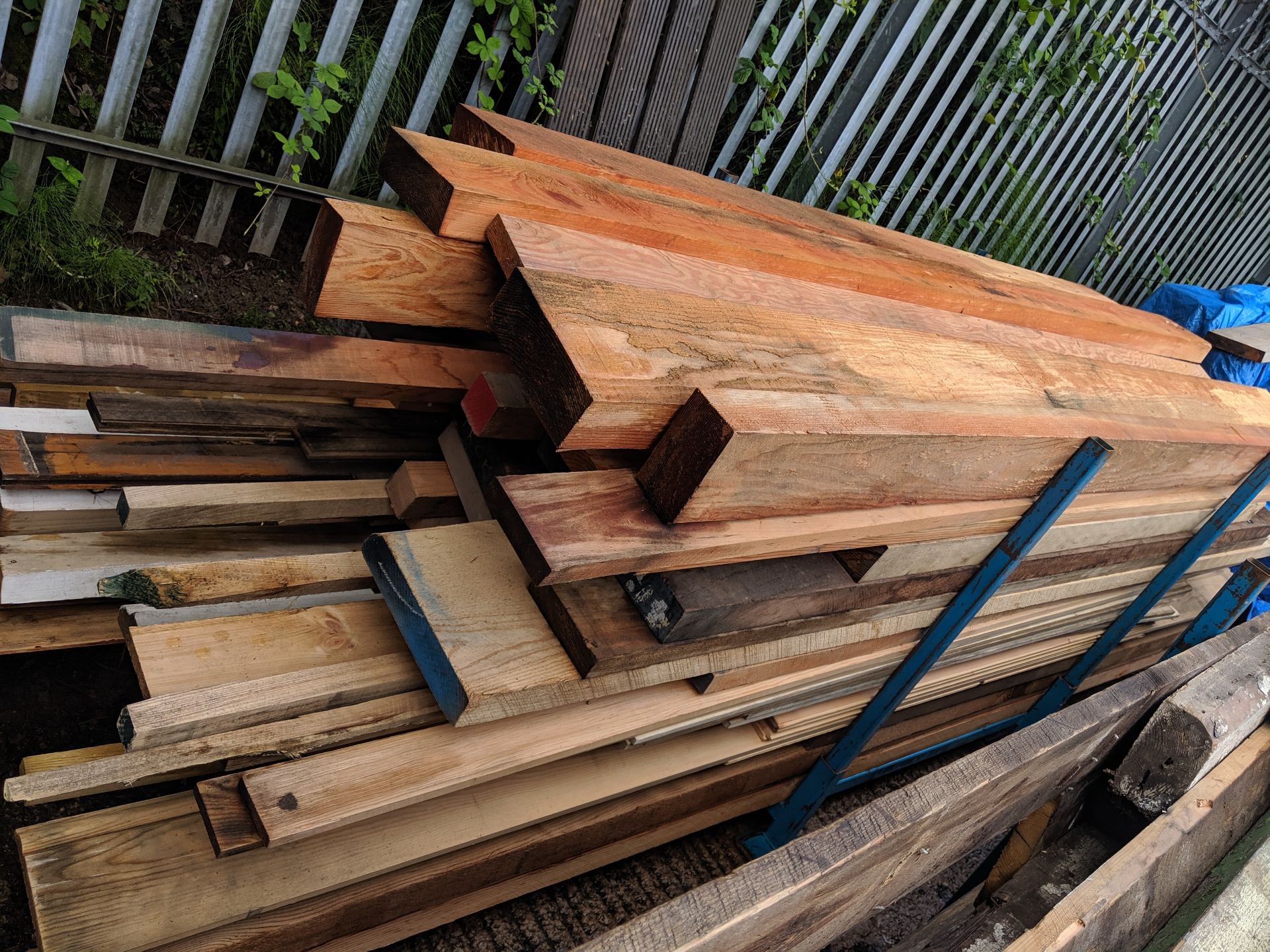 The contents of a pallet of assorted new & reclaimed timber up to 4m in length. NB the stillage is - Image 7 of 8