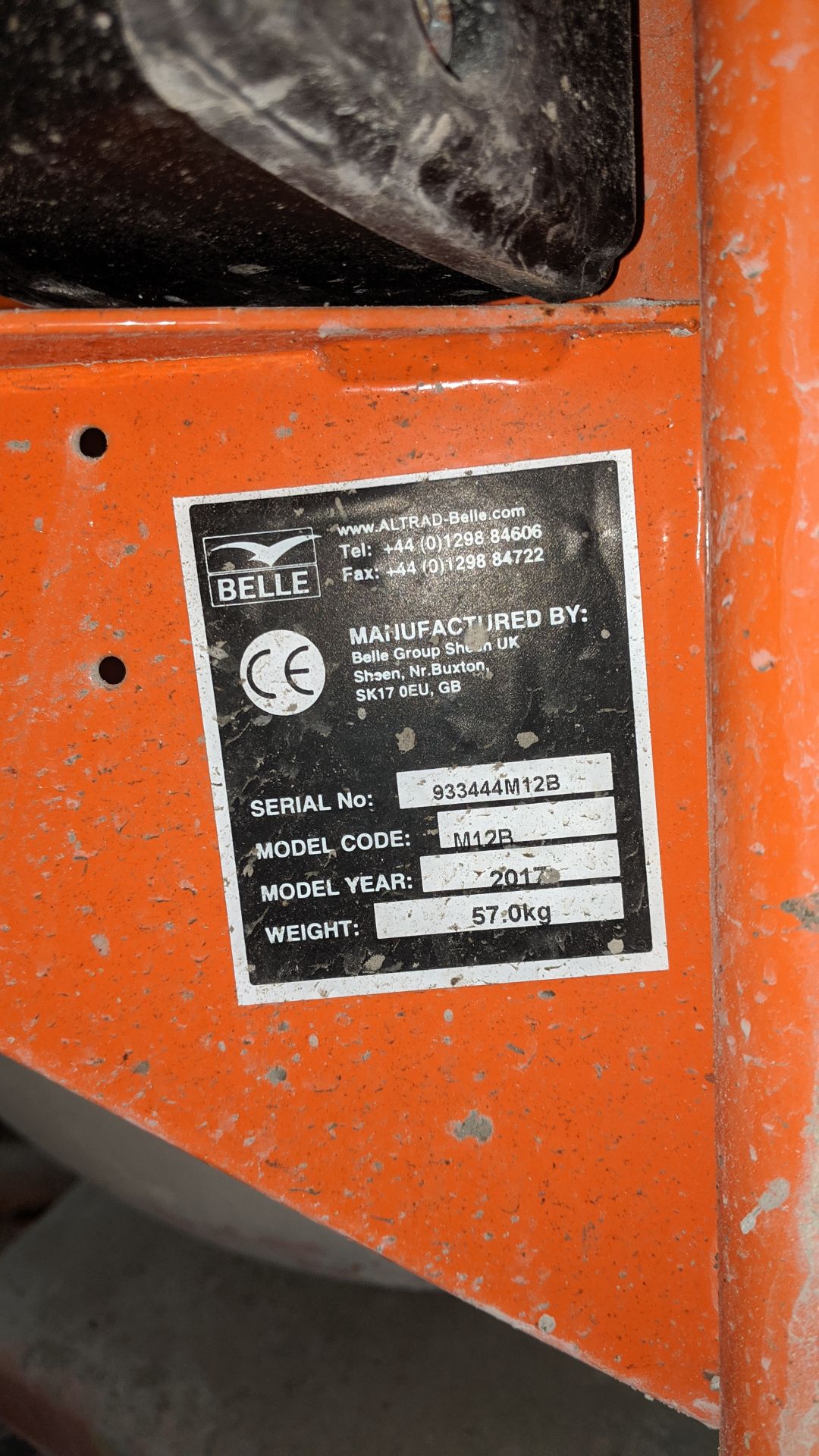 Belle mini mix 150 110V cement mixer, including separate static stand IMPORTANT: Please remember - Image 5 of 5