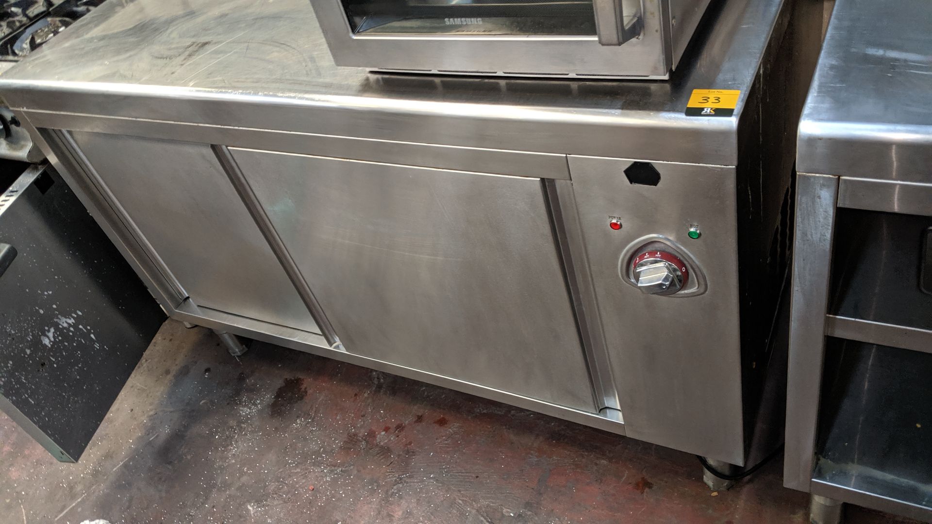 Stainless steel large warming cupboard This is one of a number of lots that was purchased new