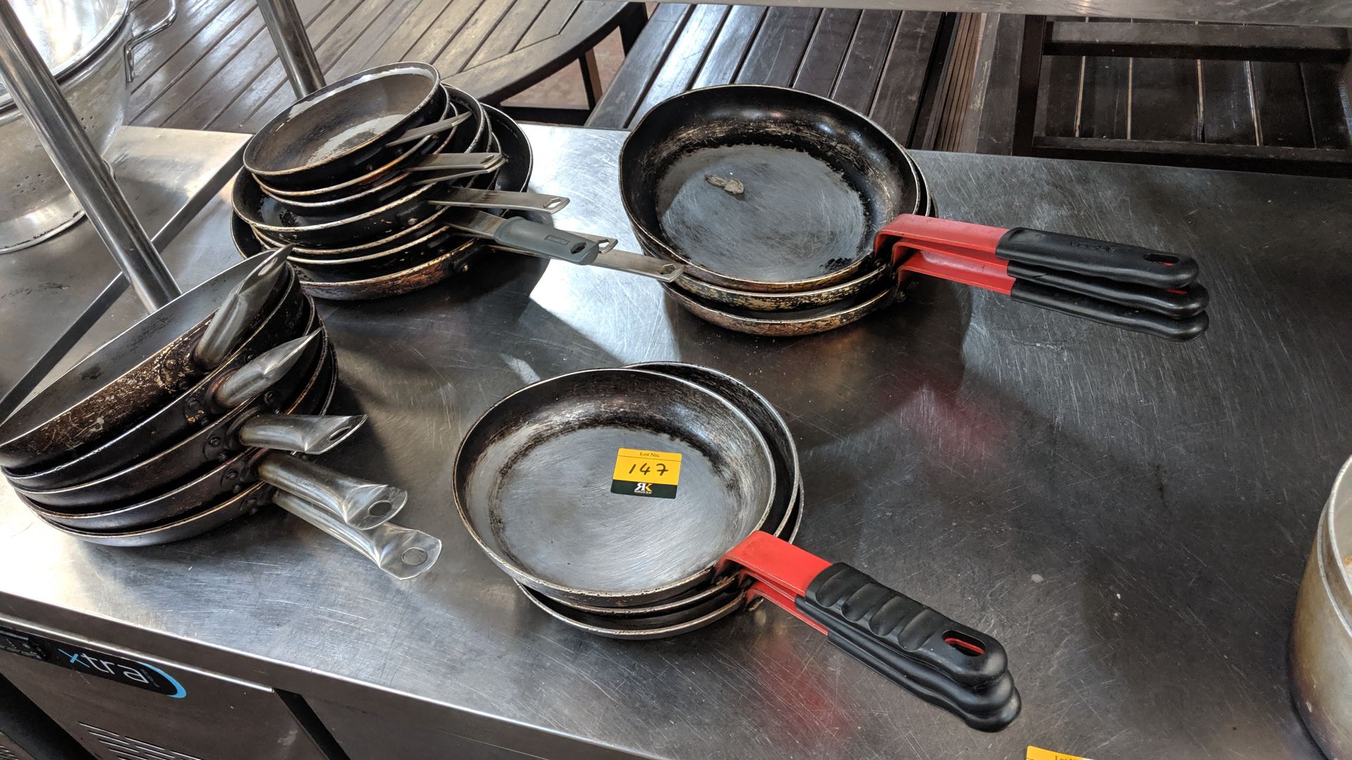 4 stacks of skillets & frying pans - approximately 18 pans in total This is one of a number of - Image 2 of 3