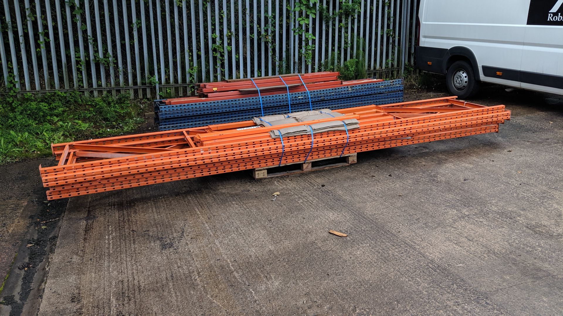 Quantity of pallet racking consisting of 4 orange uprights each measuring approx. 201" x 35", 4 - Image 7 of 7