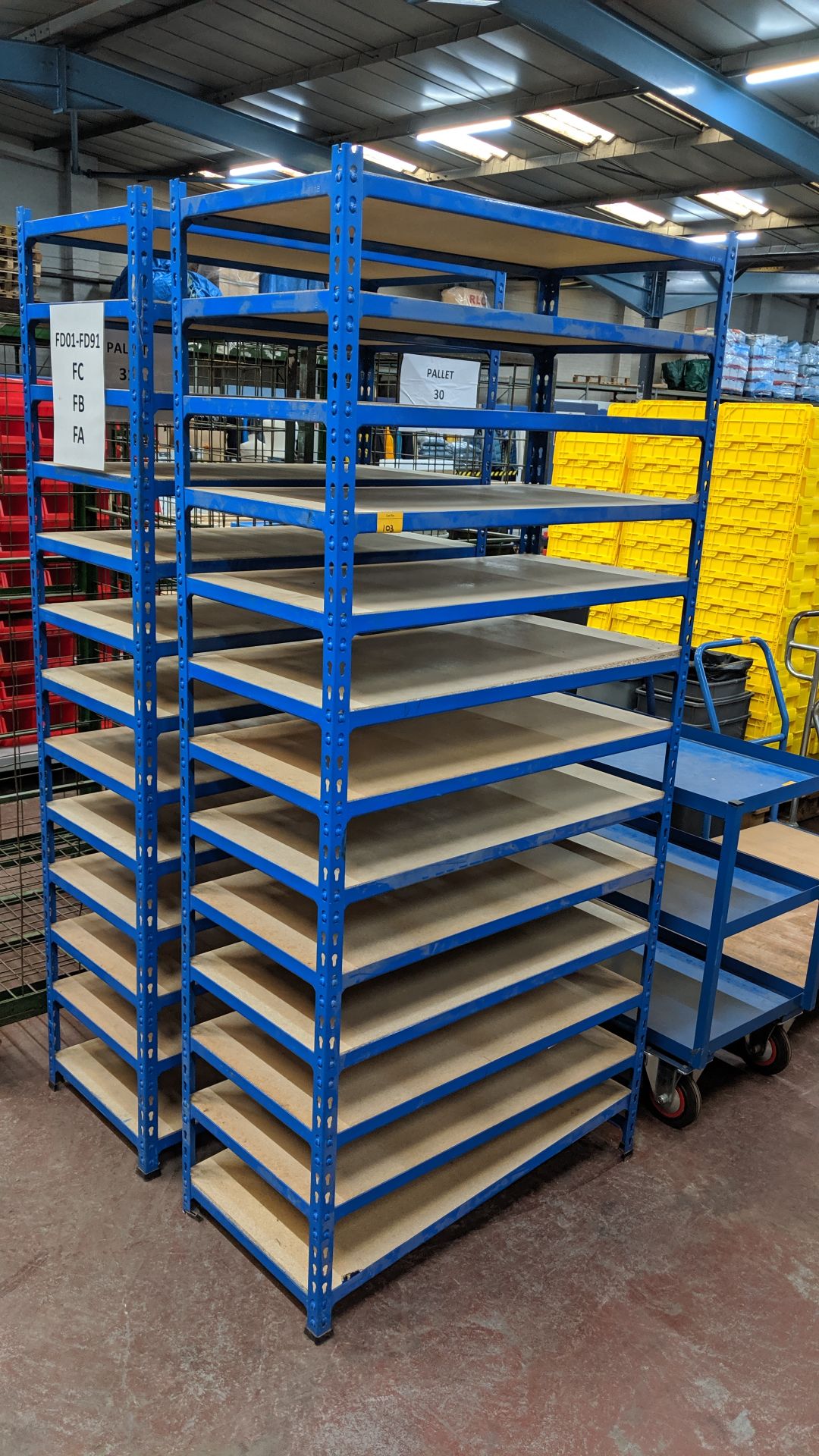 2 off bolt-free racking units, each incorporating 13 shelves, the dimensions of each rack as - Image 3 of 3