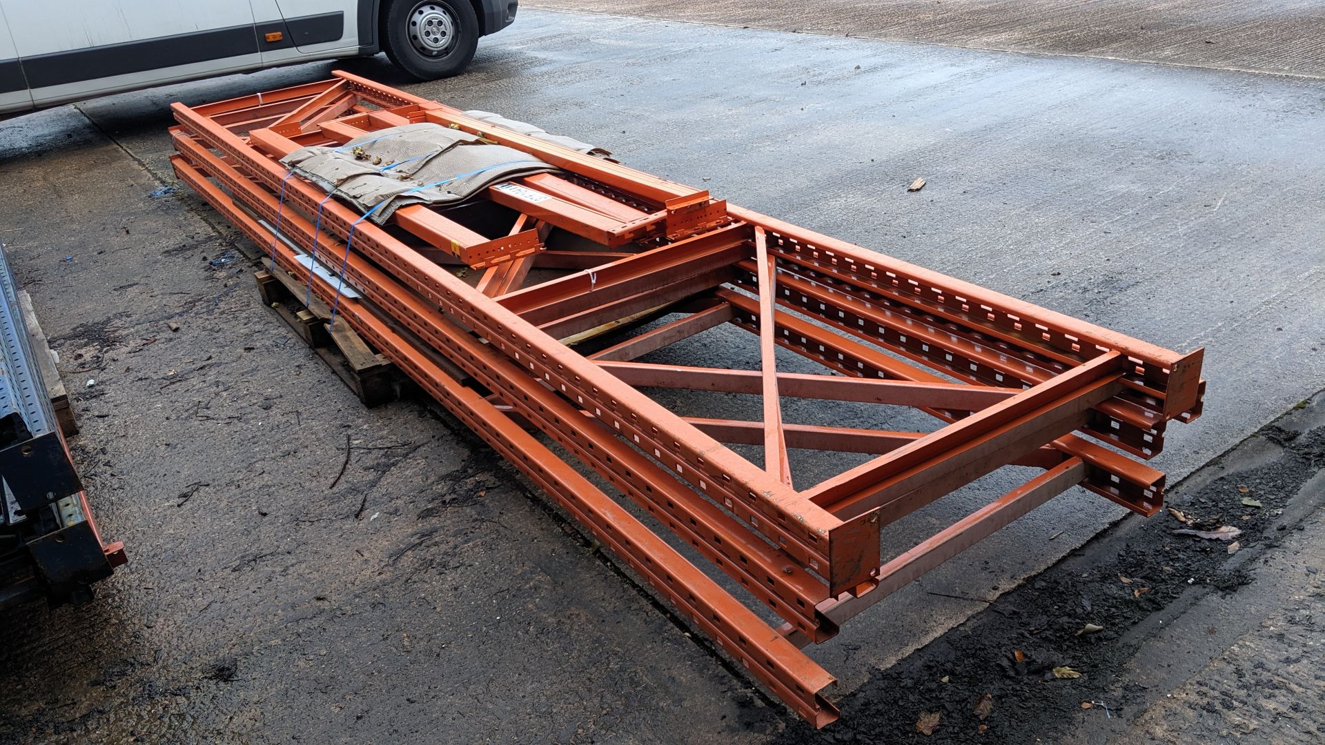 Quantity of pallet racking consisting of 4 orange uprights each measuring approx. 201" x 35", 4 - Image 5 of 7