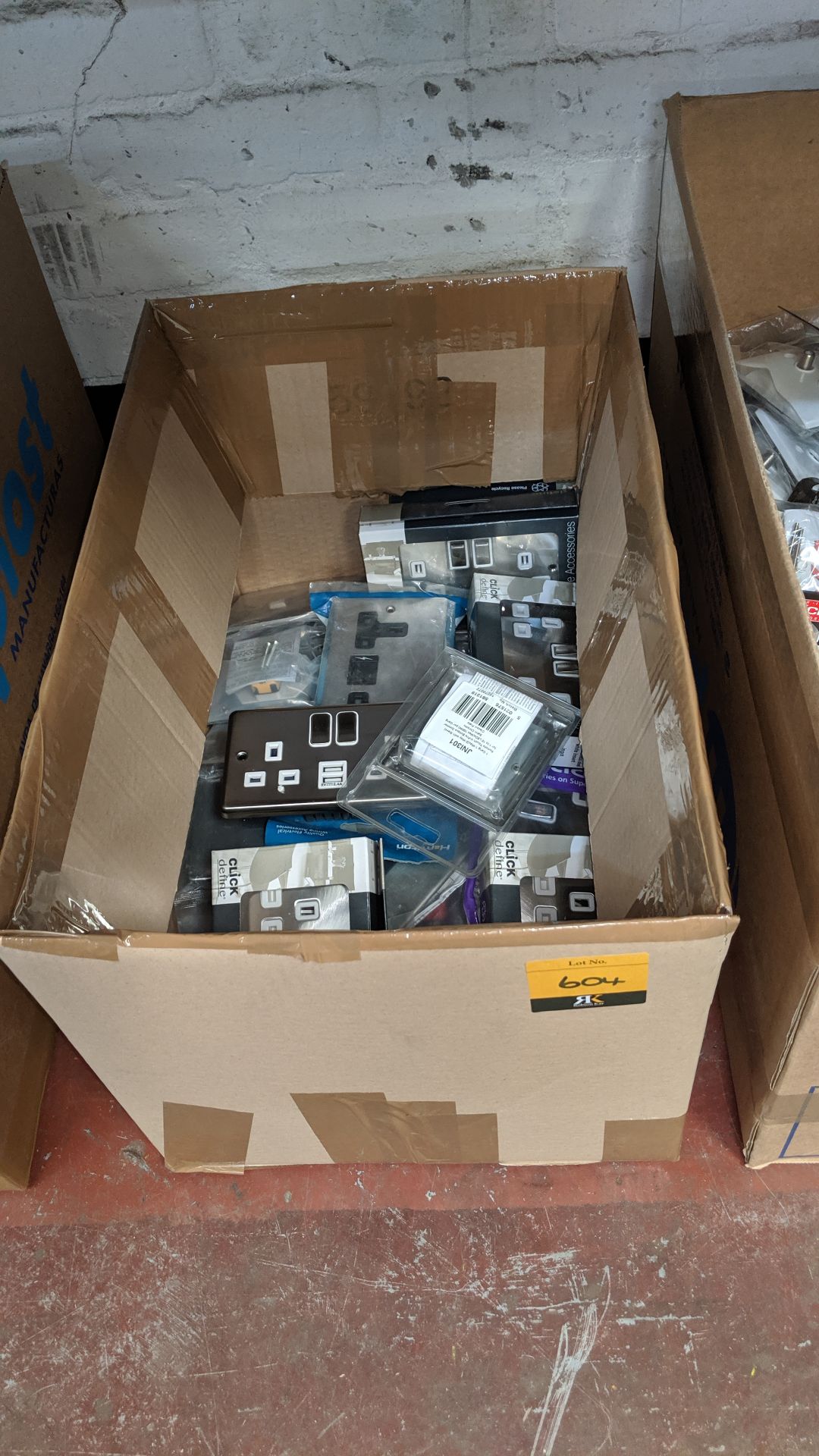 Box of assorted light switches, sockets & similar. This is one of a number of lots being sold on
