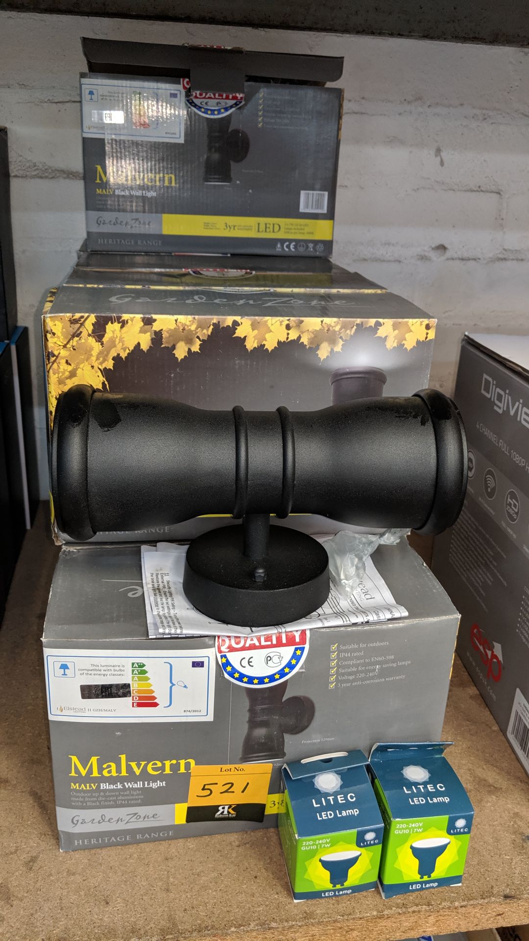 10 off Malvern twin bulb black outdoor wall lights. This is one of a number of lots being sold on - Image 2 of 2