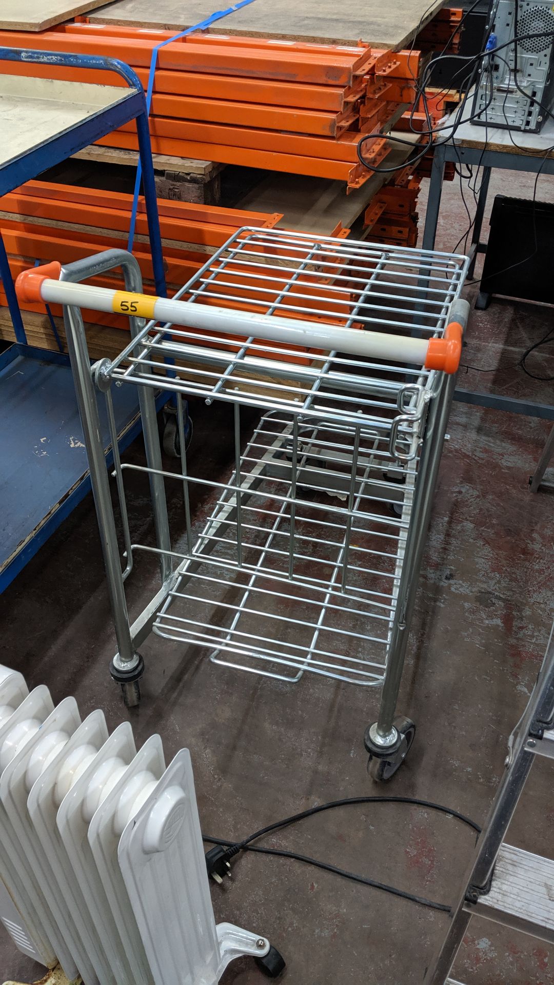 Office/warehouse folding picking trolley, max. external dimensions as assembled circa 32" x 37" x