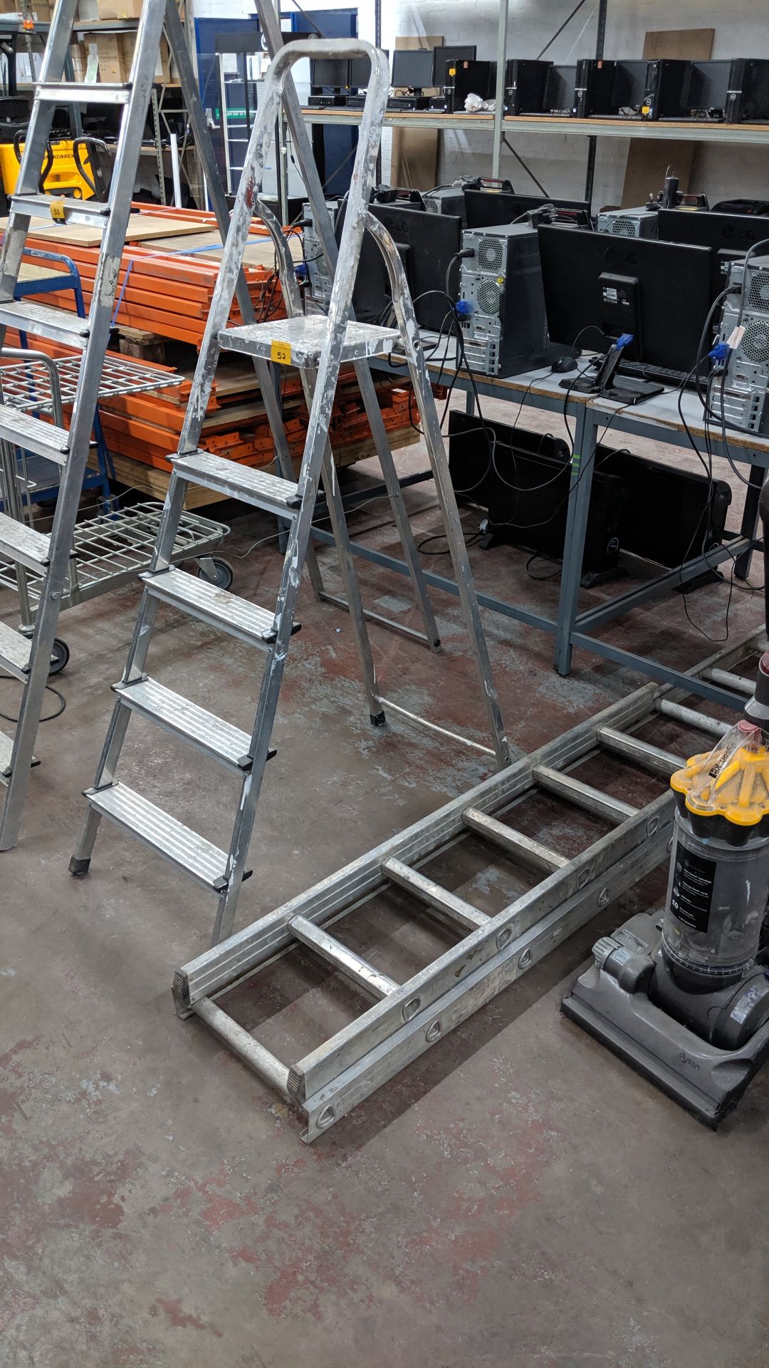 Stepladders plus 2 small rung ladders. This is one of a number of lots being sold on behalf of the - Image 2 of 3