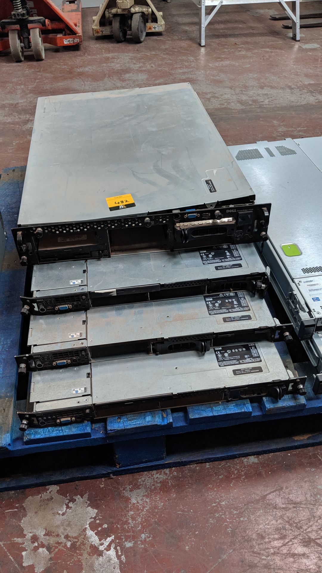 4 off assorted Dell Power Edge rack mountable servers. This is one of a large number of lots being