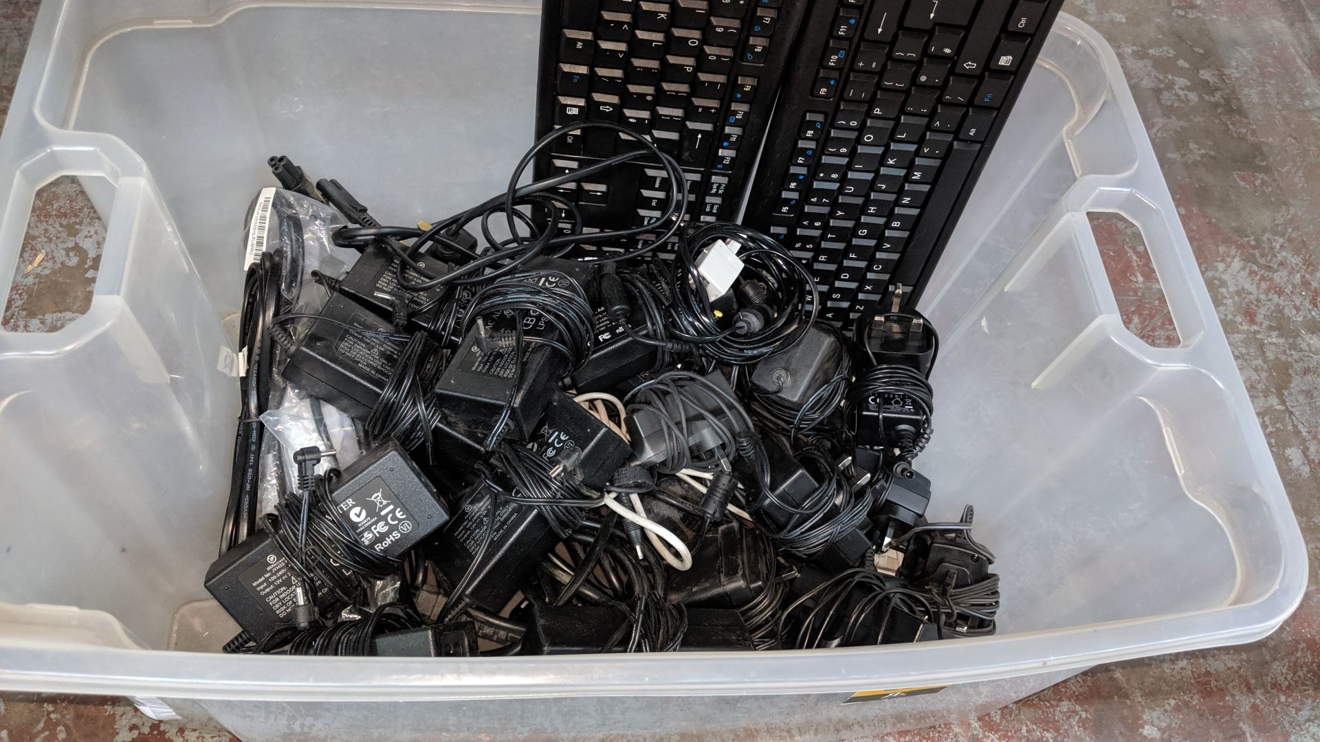 Contents of a crate of keyboards, power supplies & other items - crate excluded. This is one of a - Image 3 of 4