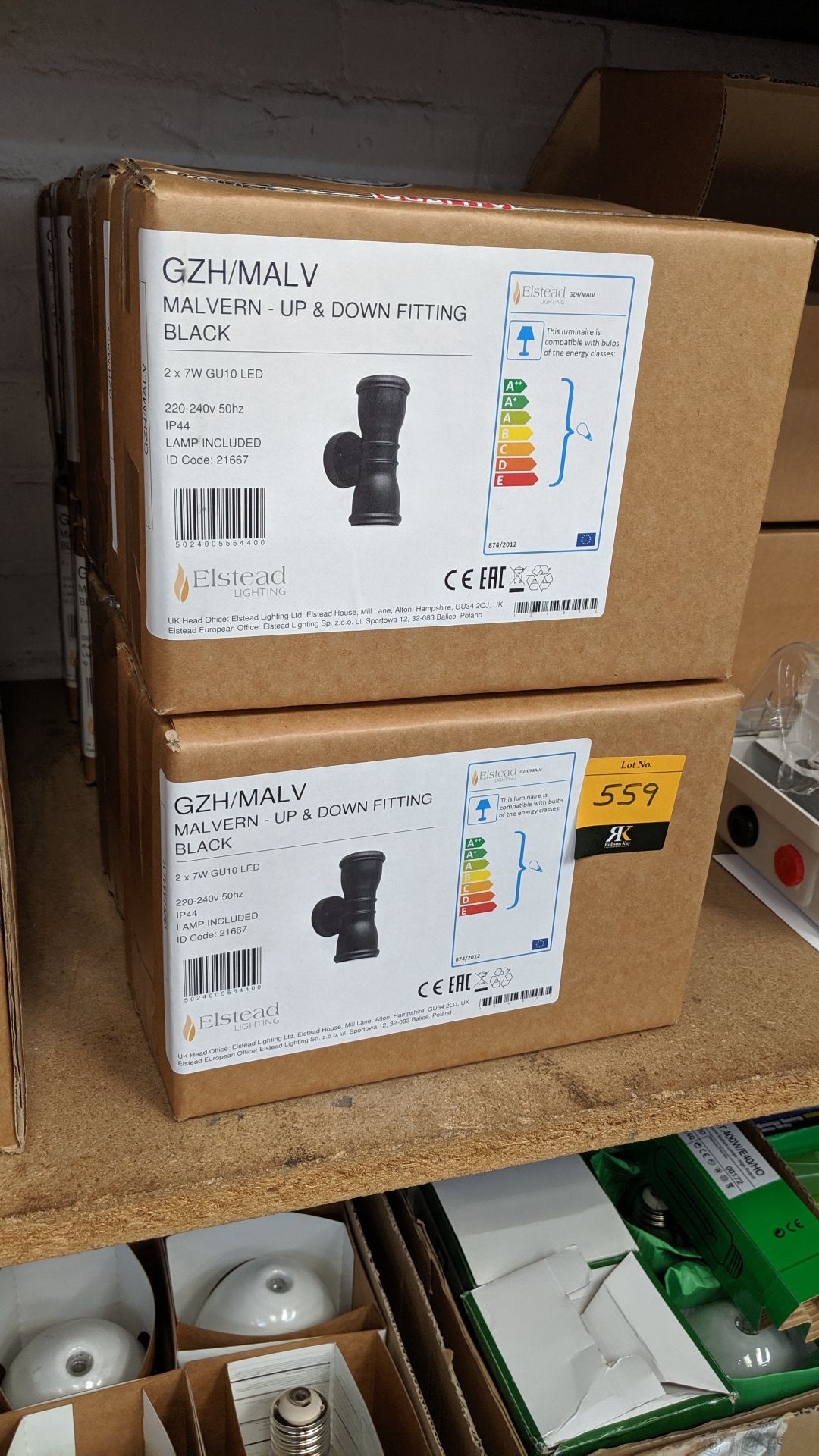 10 off Malvern outdoor black wall lights. This is one of a number of lots being sold on behalf of an