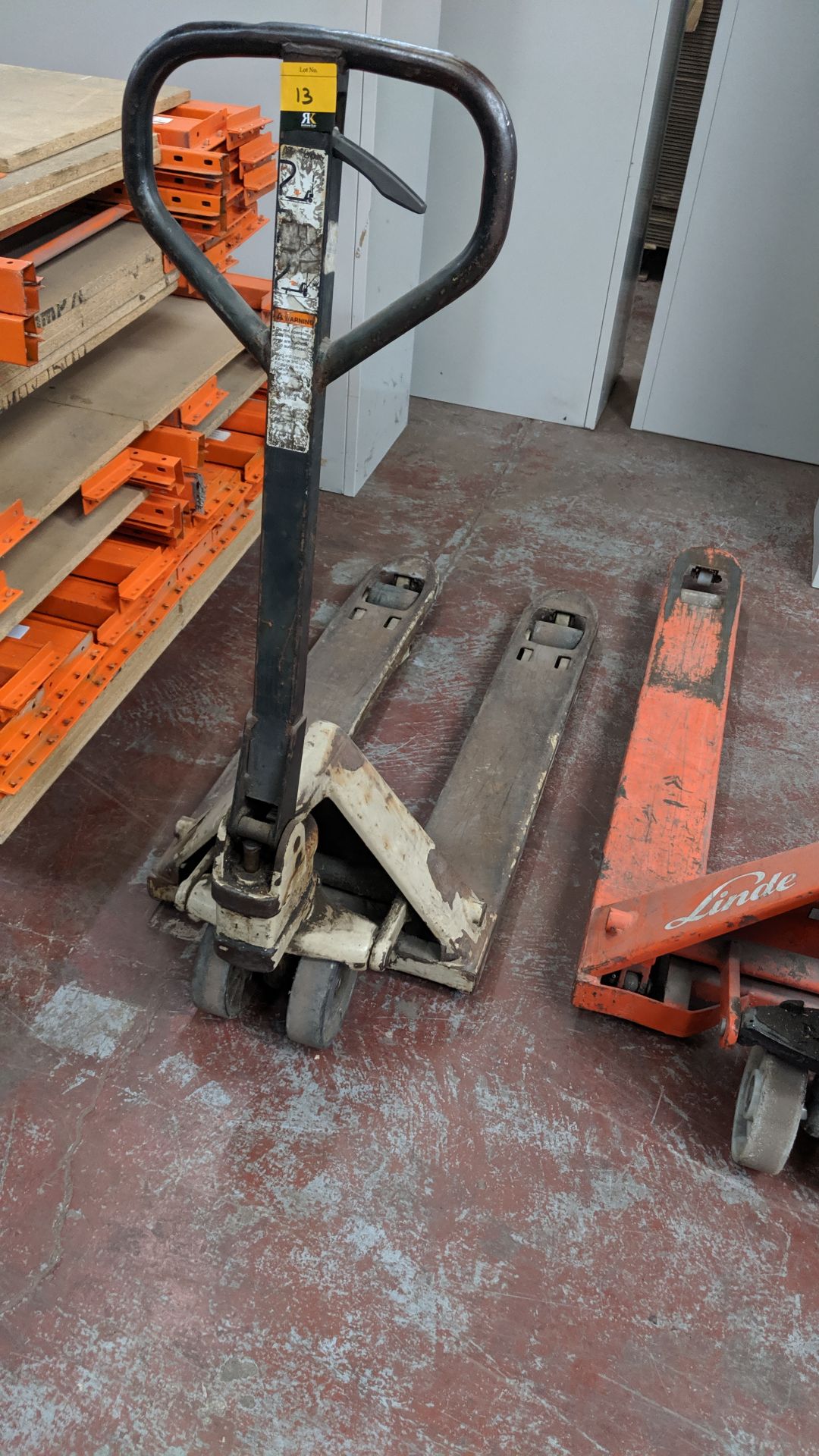 Euro pallet truck. This is one of a number of lots being sold on behalf of the liquidator of a