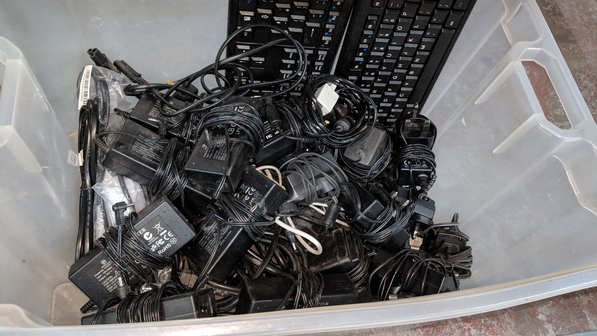 Contents of a crate of keyboards, power supplies & other items - crate excluded. This is one of a - Image 4 of 4