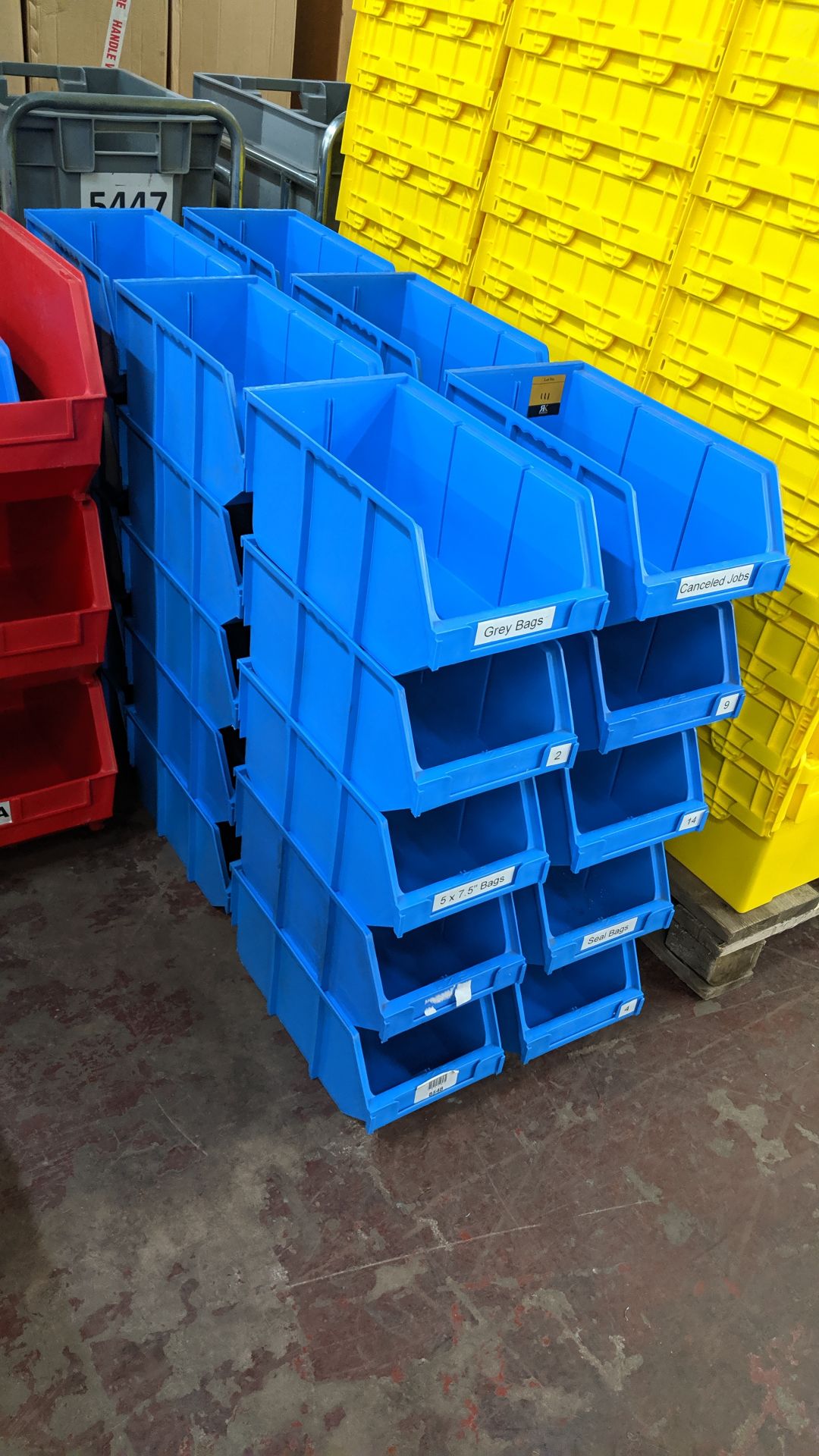 Quantity of lin bin type storage units comprising 30 blue bins each measuring approx. 8" x 15", 3 in - Image 3 of 4