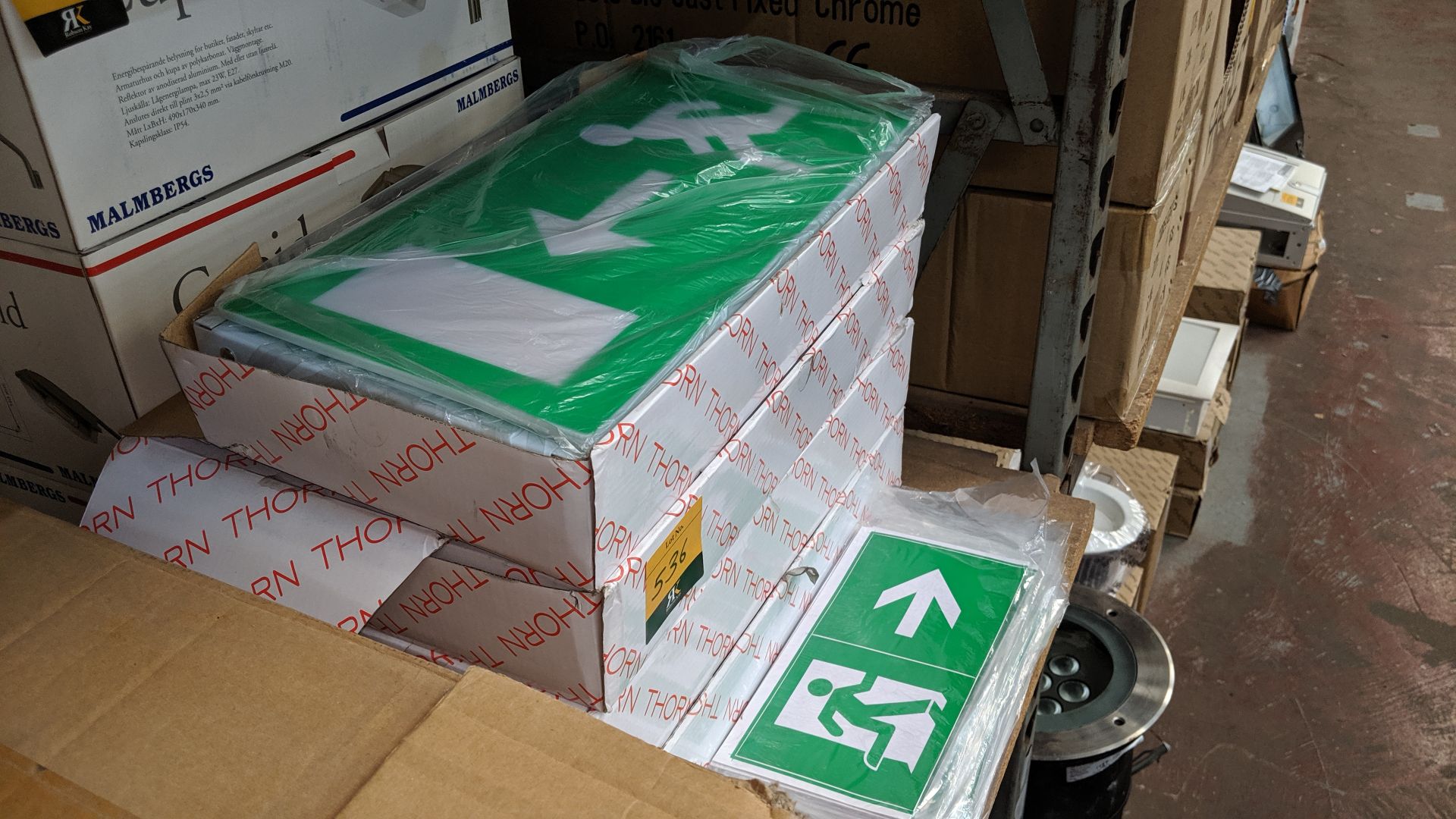 4 off Thorn Emergency Exit lighting units plus quantity of Emergency Lighting stickers. This is - Image 2 of 2