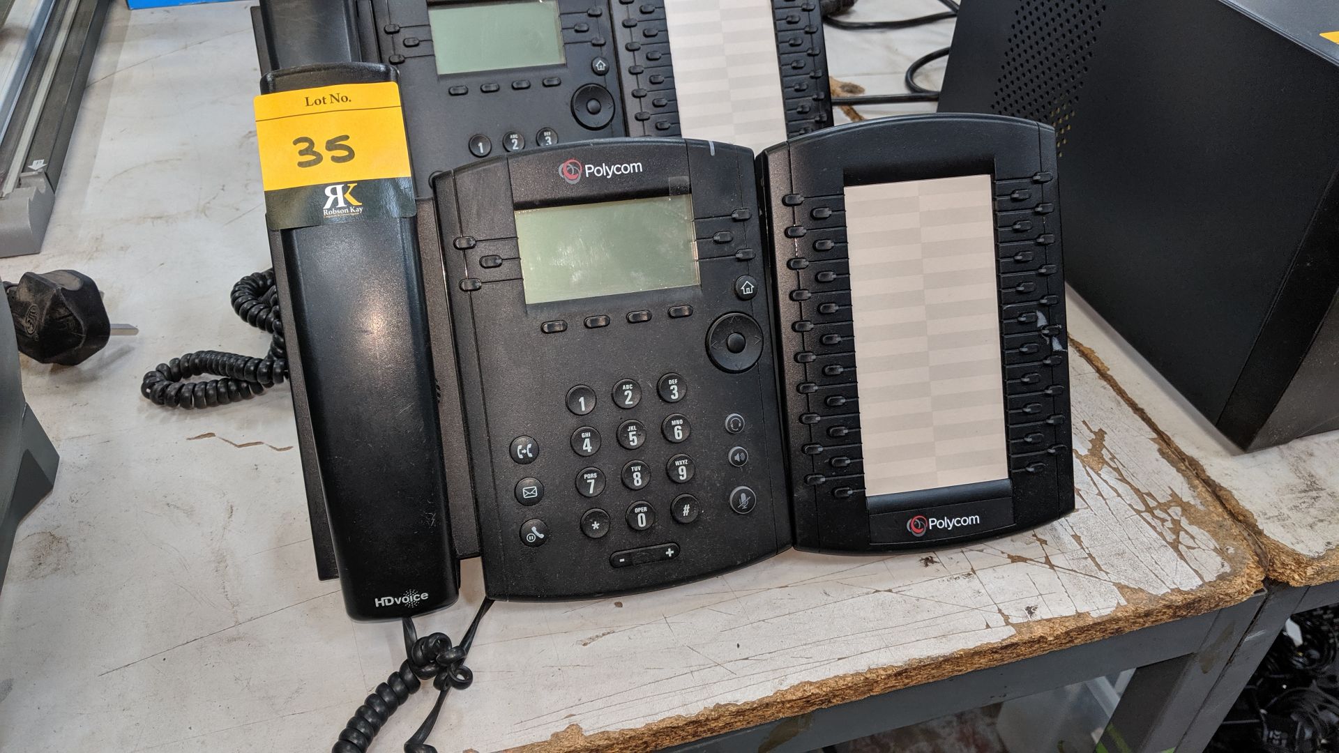 2 off Polycom HD Voice telephone handsets model VVX310, each including VVX expansion module. This is - Image 3 of 4