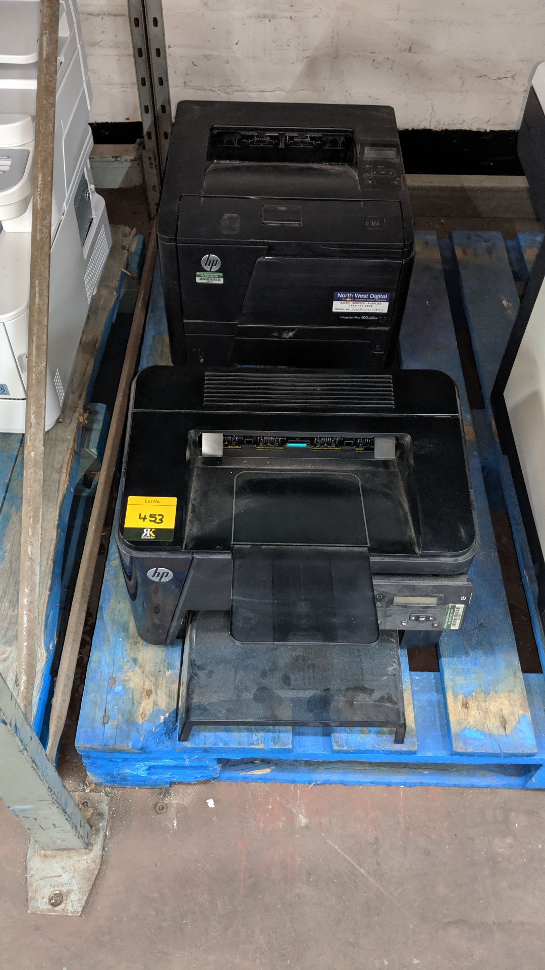 2 off assorted compact HP printers. This is one of a large number of lots being sold on behalf of