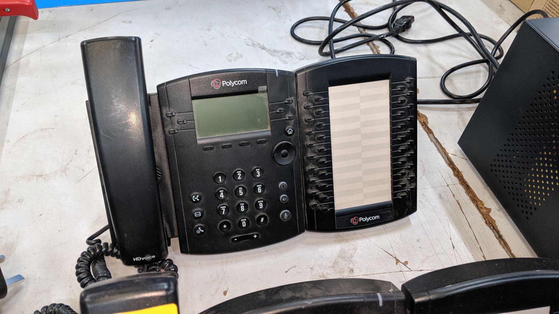 2 off Polycom HD Voice telephone handsets model VVX310, each including VVX expansion module. This is - Image 4 of 4