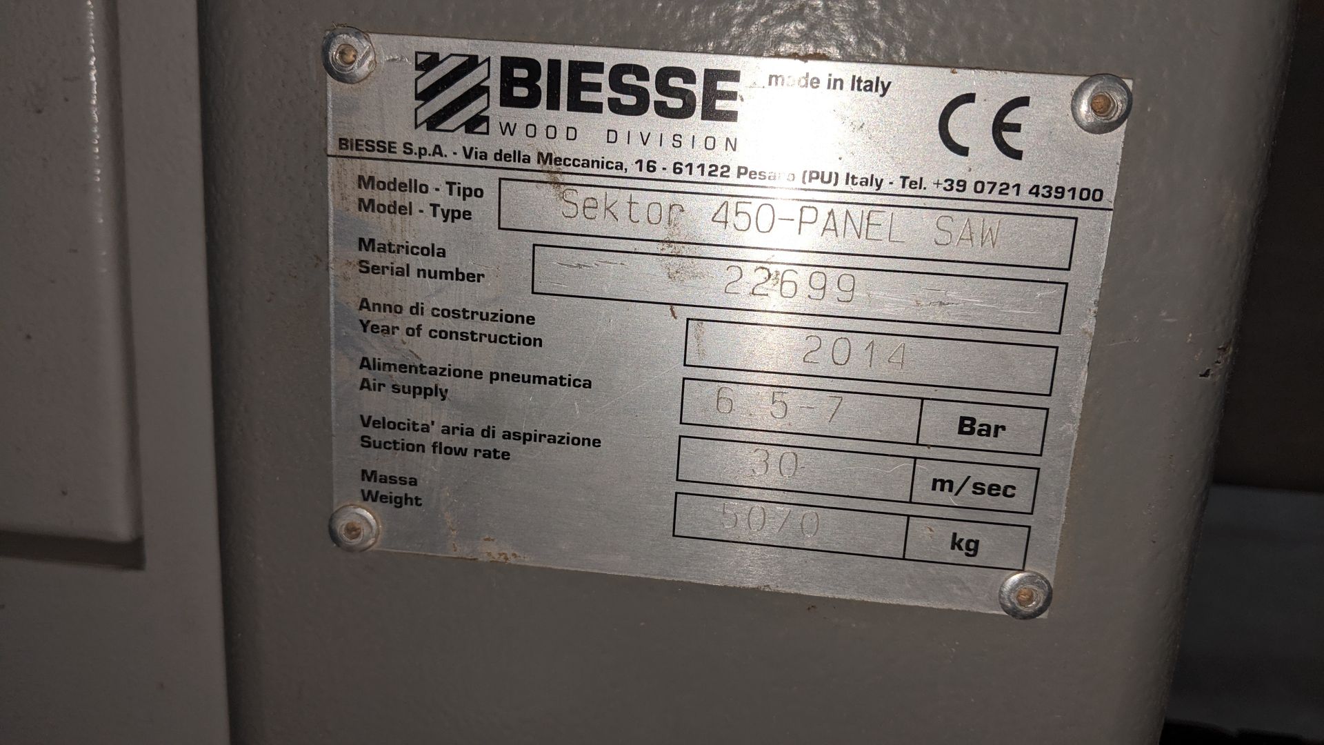 2014 Biesse Selco Sektor 450 twin pusher 1.2 beam/panel saw. - Image 16 of 33