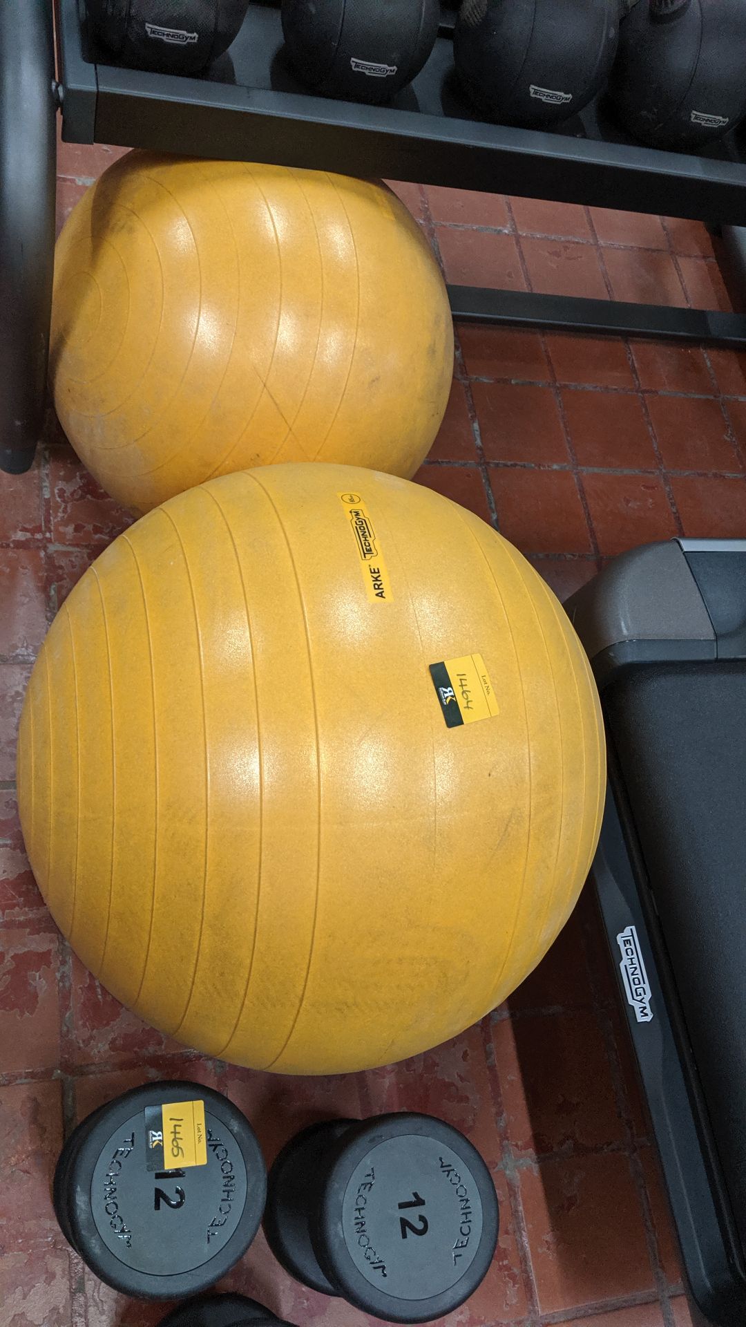 Pair of assorted large Technogym Arke exercise balls. All the lots in this auction are understood to - Image 3 of 3