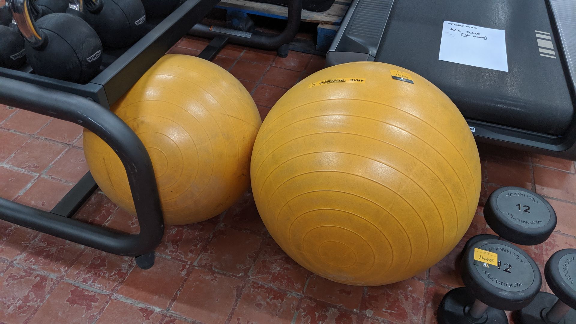 Pair of assorted large Technogym Arke exercise balls. All the lots in this auction are understood to - Image 2 of 3