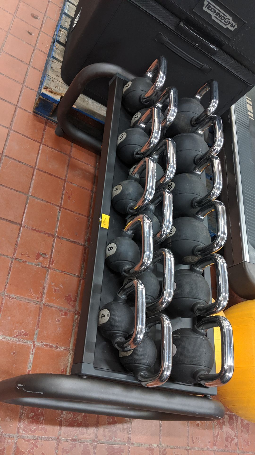 Quantity of Technogym kettlebells and heavy-duty stand for use with same - there are 8 pairs of - Image 4 of 6