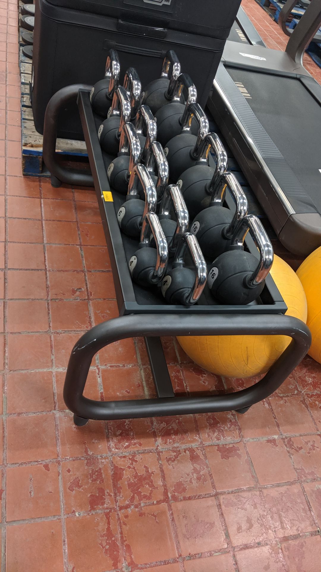 Quantity of Technogym kettlebells and heavy-duty stand for use with same - there are 8 pairs of - Image 6 of 6