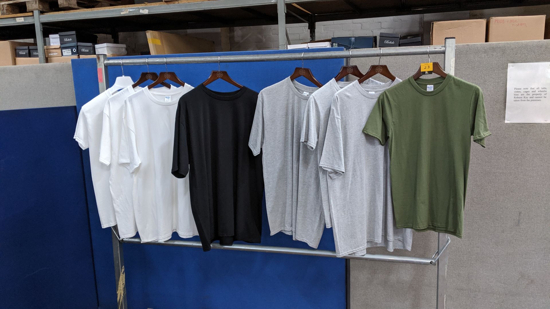 8 off Gildan round neck T-shirts. This is one of a number of lots being sold on behalf of the