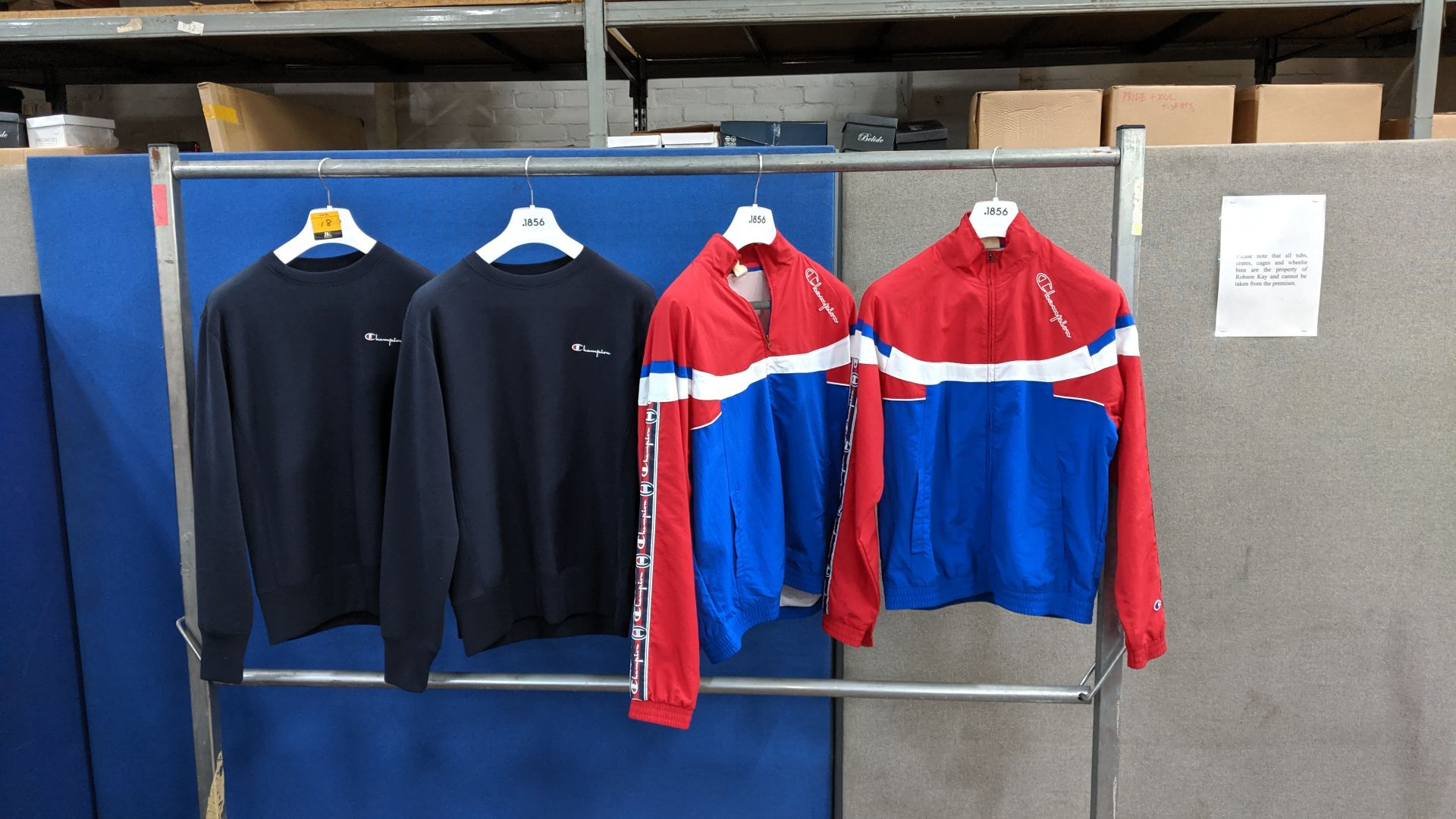 2 off Champion sweatshirts plus 2 off Champion full zip track-style jackets. This is one of a number