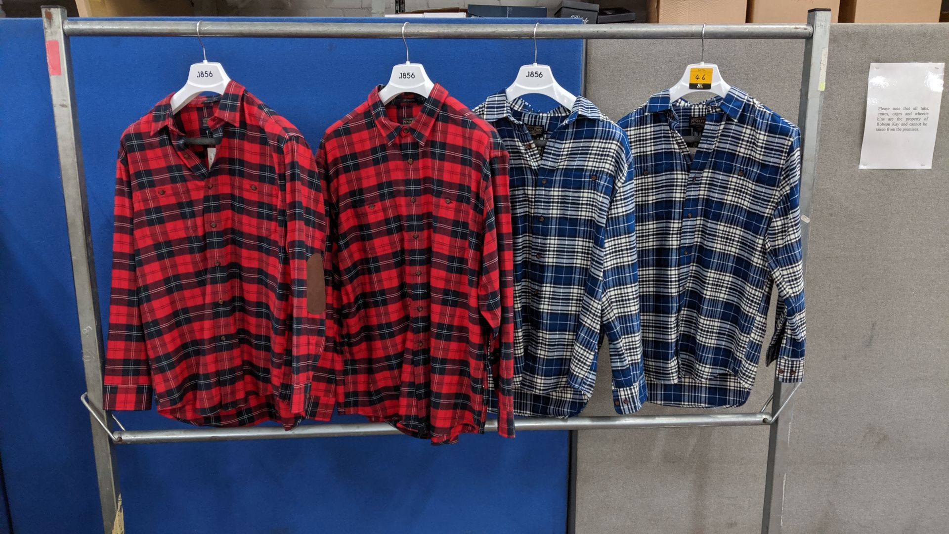 4 off long sleeve shirts by Pendleton. This is one of a number of lots being sold on behalf of the