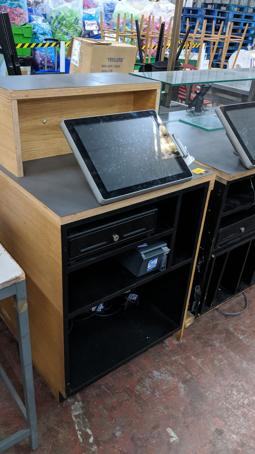 EPOS equipment & serving counters comprising 5 off touchscreen terminals, 4 off cash drawers, 1 - Image 5 of 12