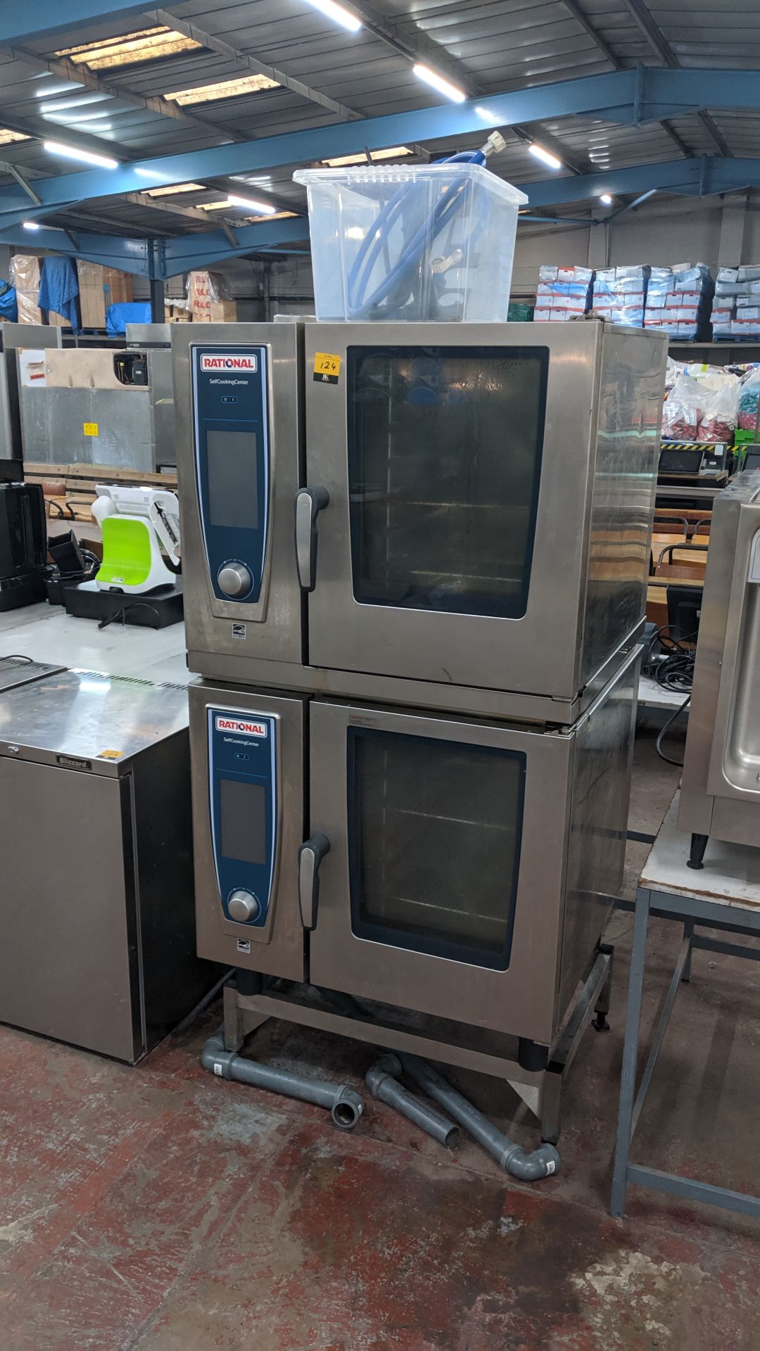 2018 Rational SCCW61E twin combi oven system comprising 2 off ovens plus Rational stacking kit & low