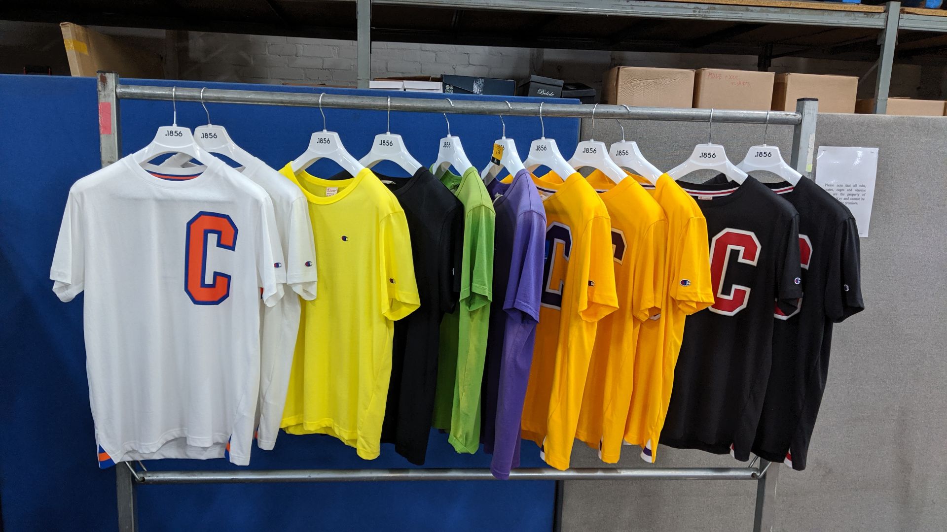 11 assorted Champion round neck T-shirts. This is one of a number of lots being sold on behalf of