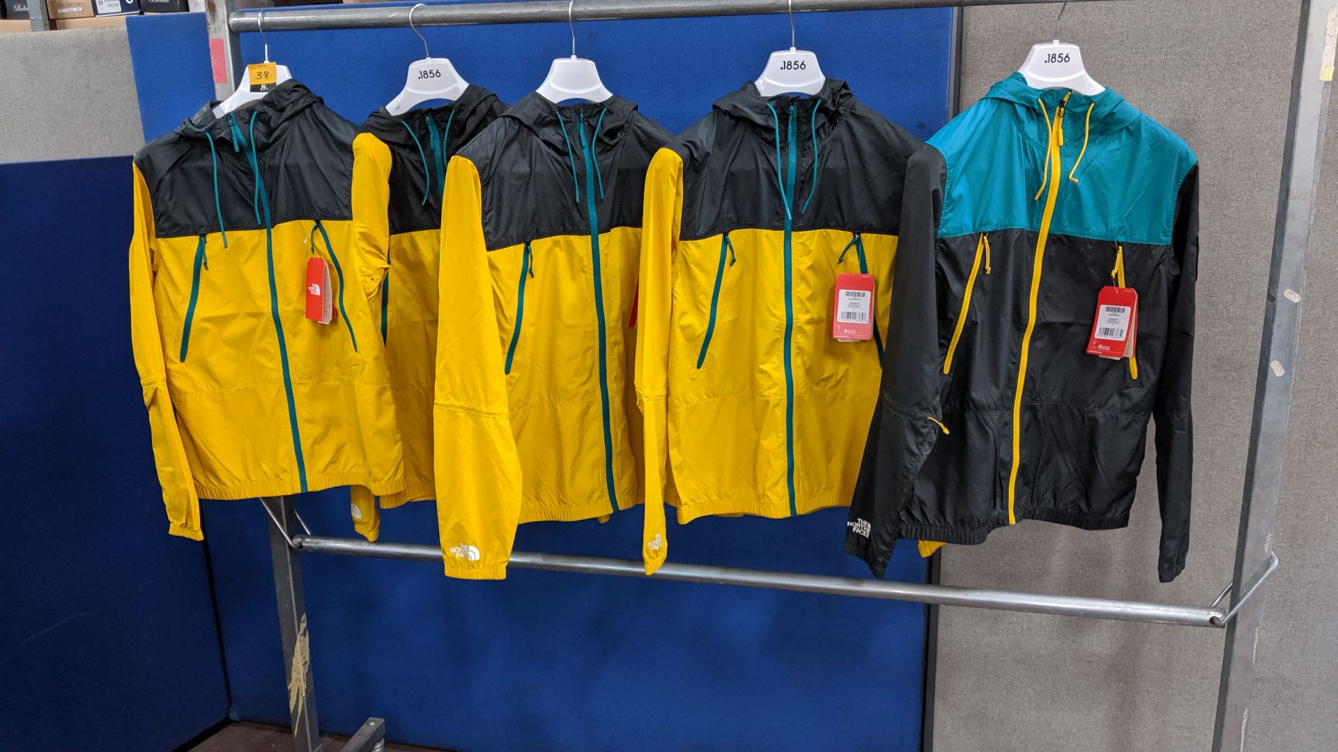 5 off North Face lightweight zip up jackets. This is one of a number of lots being sold on behalf of