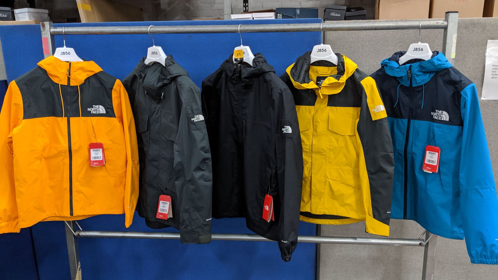 5 off assorted North Face zip up jackets. This is one of a number of lots being sold on behalf of