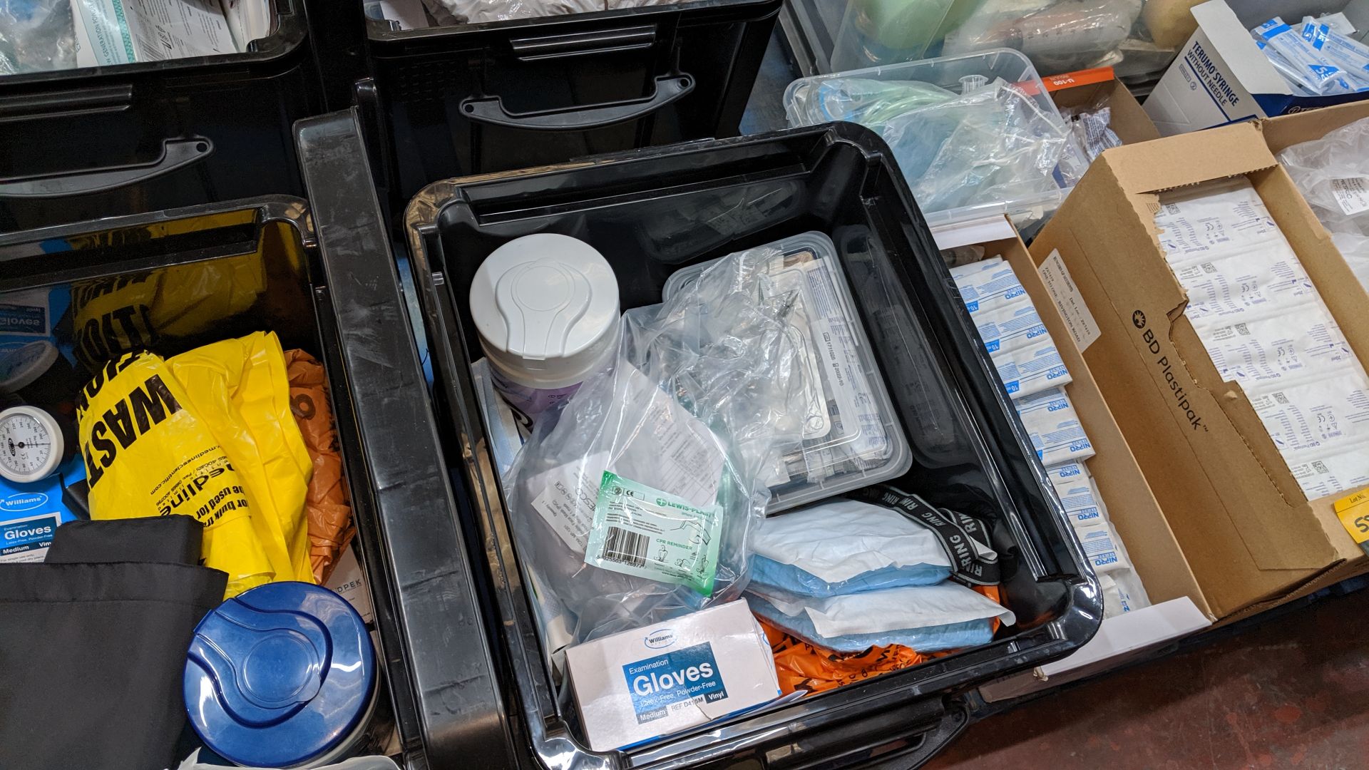 Contents of 6 crates of assorted medical supplies including blood pressure monitoring equipment, - Image 7 of 8