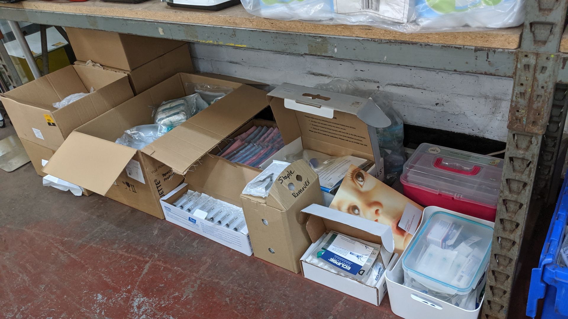 Contents of a bay of medical supplies including safety tube holders, syringes, storage cases & - Image 12 of 13