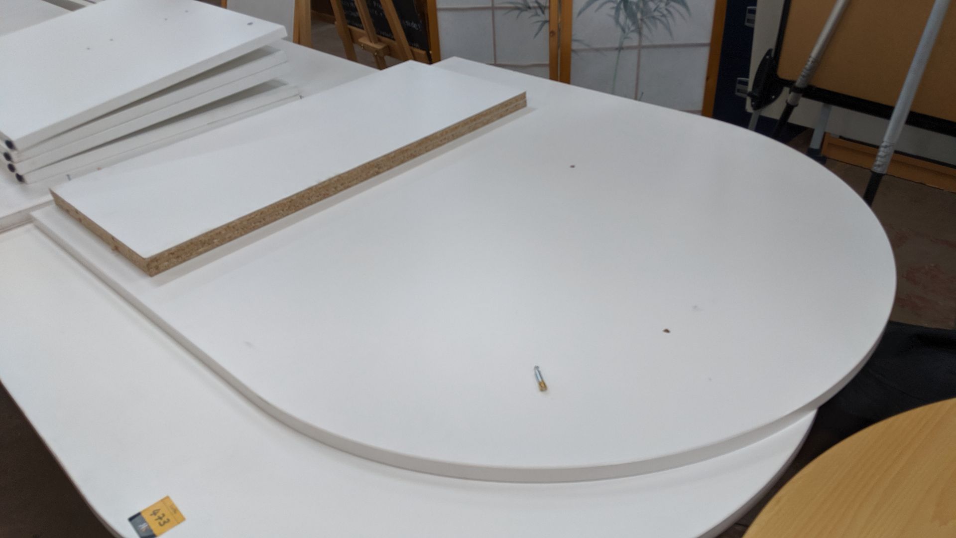 Pair of large oval meeting tables, one assembled & one unassembled, max. dimensions of complete - Image 5 of 9