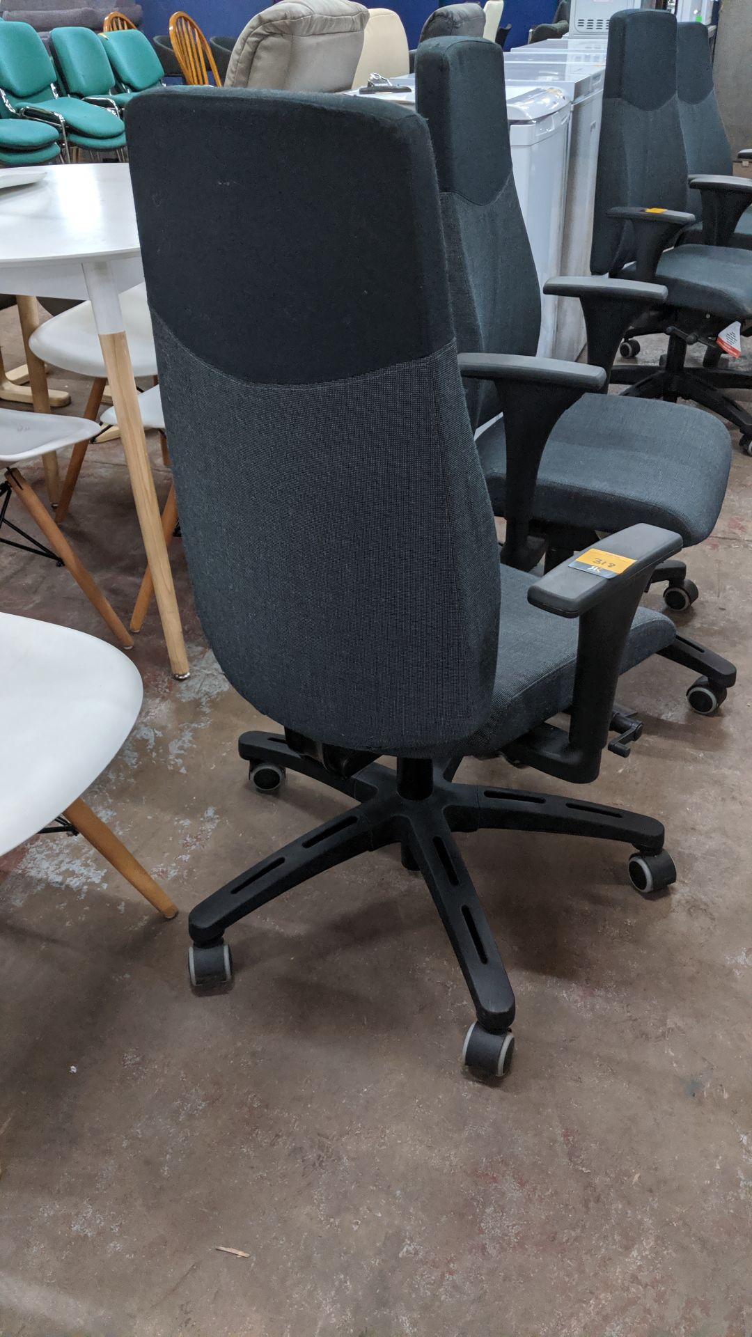 Pair of modern grey & black executive chairs with arms NB Lots 317 - 319 each consist of a pair of - Image 5 of 5