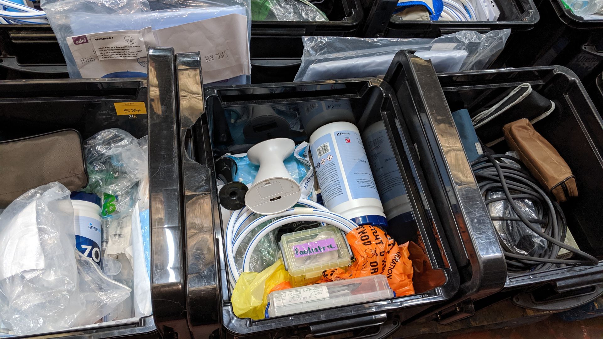 Contents of 6 crates of assorted medical supplies including blood pressure monitoring equipment, - Image 6 of 8