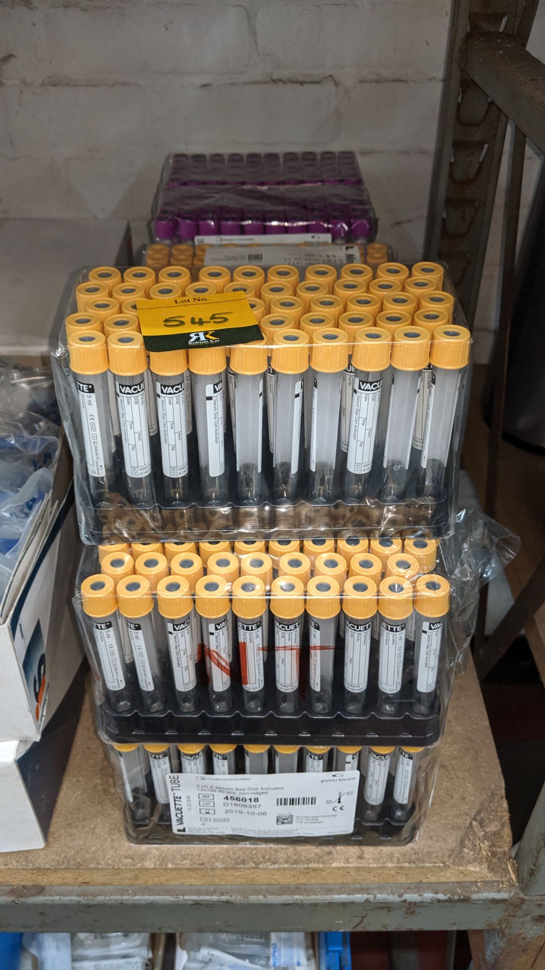 Row of medical sample tubes. This is one of a large number of lots used/owned by One To One (North - Image 2 of 4