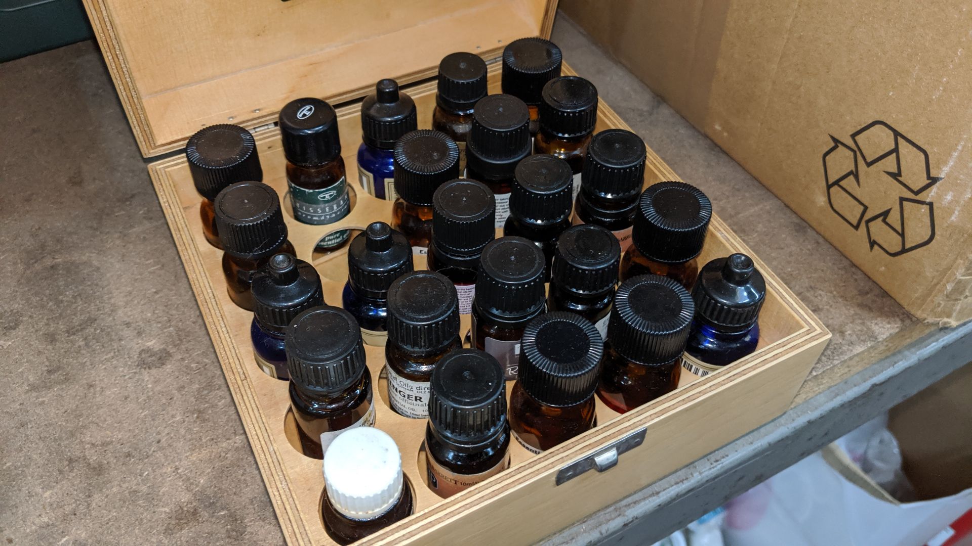 Box & contents of assorted essential oils. This is one of a large number of lots used/owned by One - Image 2 of 5