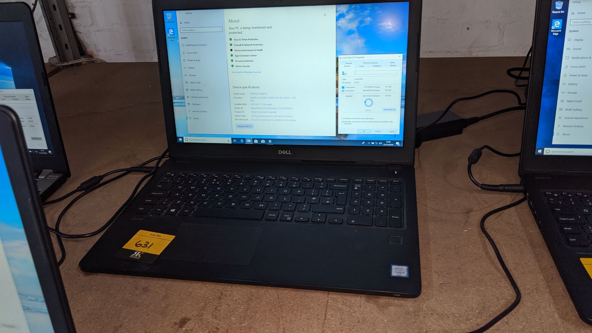 Dell Latitude notebook computer, Intel Core i5-6200u CPU @ 2.3GHz, 8Gb RAM, 256Gb SSD, including